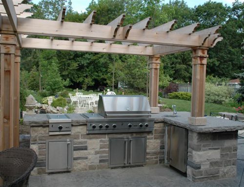 Photo of outdoor stone kitchen