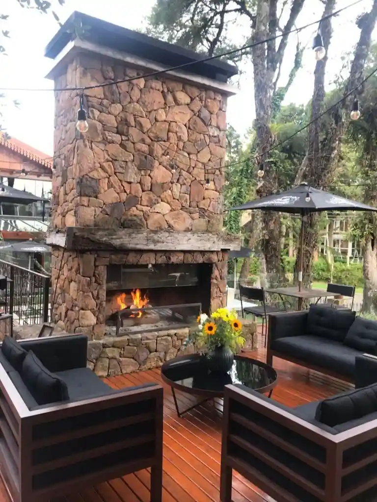 Outdoor fireplace building