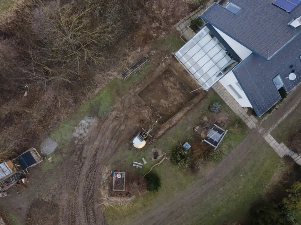 Landscape grading - view from a drone
