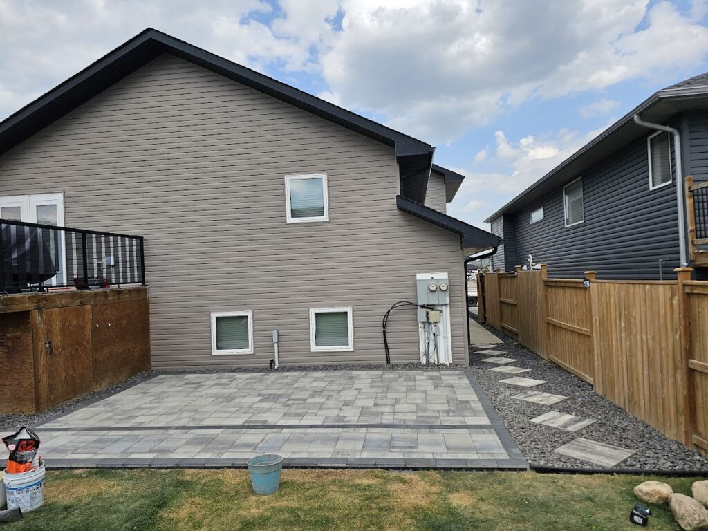 Finished paving stones installation in Saskatoon
