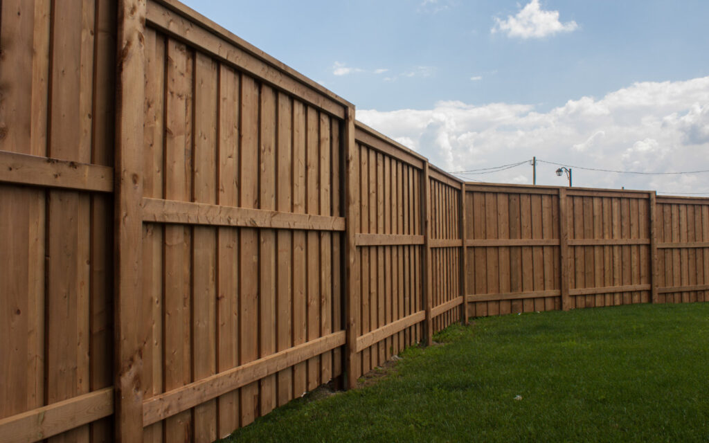 Wooden fence construction in Saskatoon